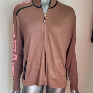 300. NWT Jamie Sadock Zip Up Brown Cardigan Size Medium